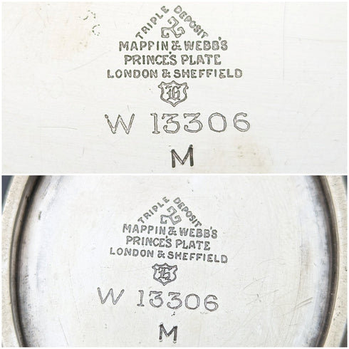 約 1905 年英國古董鍍銀糖罐和奶油罐 Mappin 和 Webb